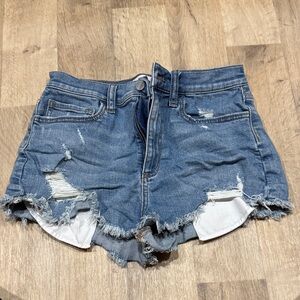 PINK Victoria's Secret Blue Distressed Jean Shorts